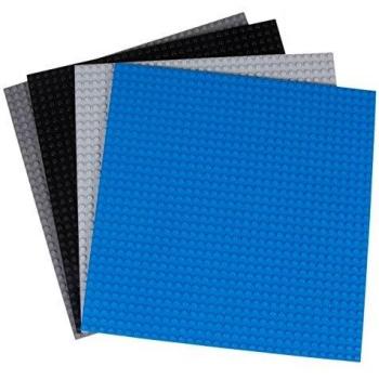 Strictly Briks - 4 Bases clásicas para Construir - para Hacer Torres, mesas y Mucho más - 100 % Compatible con Todas Las Grandes Marcas - 25,4 x 25,4 cm - Futurista