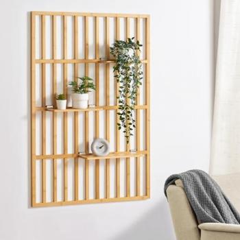 Estantería de Pared Røst 3 Estantes Bambú Natural 120 x 80 x 13 cm