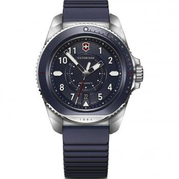 Victorinox Journey 1884 Men's Watch - 43mm Stainless Steel Case, Blue Dial, Blue Rubber Strap, Waterproof 20ATM