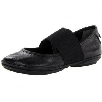 Camper Right Nina Women's Leather Ballet Flats - Colour: Black