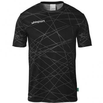 Camiseta de Manga Corta Uhlsport Prediction para Hombre - Negra - XXL - Transpirable y de Secado Rápido
