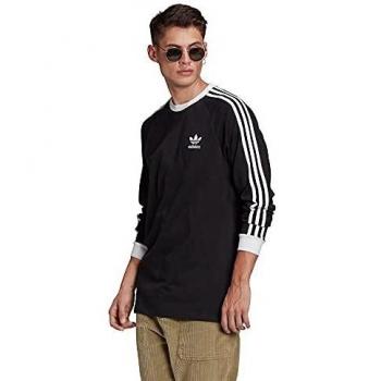 adidas GN3478 3-Stripes LS T Long Sleeved t-Shirt Mens Black L