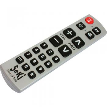 Control Remoto Universal Easy Plus Plata con Teclado Numérico y Función de Aprendizaje