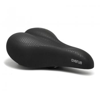 Sillin de bicicleta Selle Royal Avenue Moderate negro, con canal anatómico y elastómero