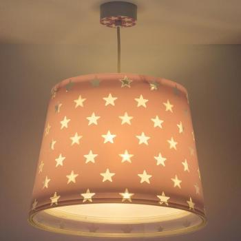 Lámpara de Techo Colgante Infantil Estrellas Malva Brillantes en la Oscuridad 33 cm E27