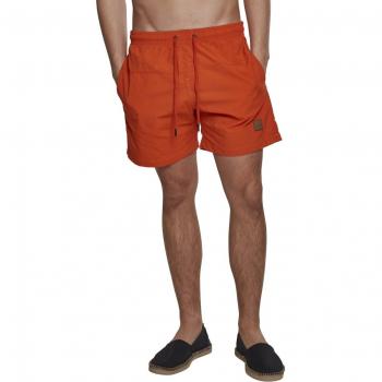 Urban Classic Basic Men's Block Swim Shorts - Rust Orange