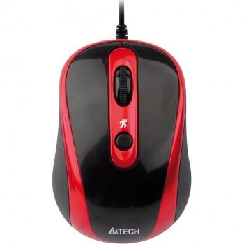 A4Tech N-250X-2 - Ratón (USB, Óptico, Oficina, Negro, Rojo, 0,6m, 1 pieza(s))