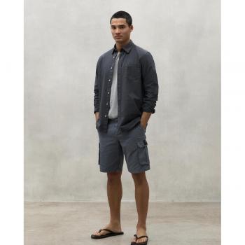 Camisa de Hombre Ecoalf Ernesto de Manga Larga en Algodón Orgánico Sostenible - Color Gris