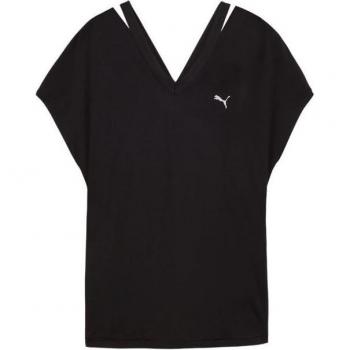 Camiseta de yoga Puma Studio Fashion Regular Mujer Manga Corta Negra - Talla S