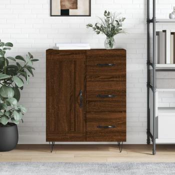 Aparador de madera multicapa Roble Marrón 69,5x34x90 cm