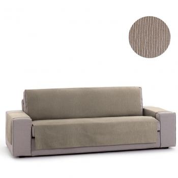 Protector Cubre Sofá Funda de Sofa Adaptable modelo Chenilla, color Vison, diseño Elite, 3 Plazas