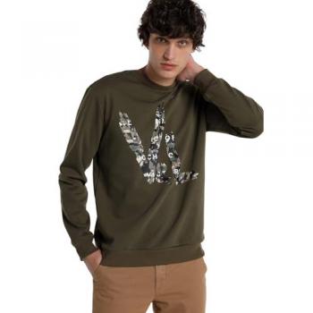 Sudadera Verde Moderno Cuello Caja V&L de Victorio & Lucchino para Hombre