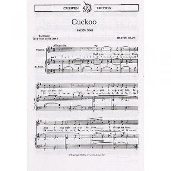 Martin Shaw: The Cuckoo. Partituras para Voz al Unísono, Acompañamiento de Piano