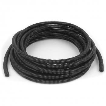 sourcing map sourcingmap® 5 mm de diámetro interior flexible corrugado fuelle tubo de la manguera de cable 4.2m Tubo Negro Largo