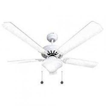 Ventilador de techo mod. Orión con luz, 130 cm, acabado blanco con 5 palas, AkunaDecor