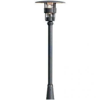 Lámpara de Poste Exterior Clásica Freja Negra Mate IP23 con Vidrio Transparente