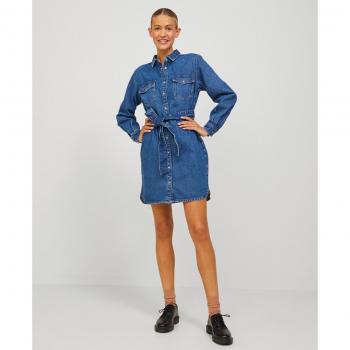 Jack & Jones - Vestido corto vaquero con botones y cinturón