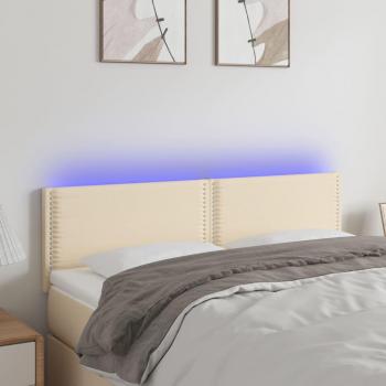 Cabecero LED Crema 144x5x78/88 cm Tela