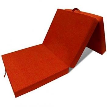 vidaXL Colchón naranja de espuma plegable, 190 x 70 9 cm
