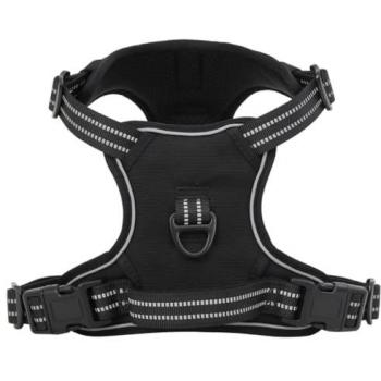Arnés para perros con bandas reflectantes ajustables S, disponible en colores Azul, Marrón y Camouflage Brown