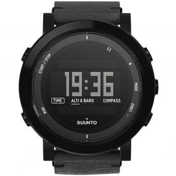 Watch Suunto Essential Ceramic ALL BLACK - Leather Strap, Sapphire Glass, Altimeter Barometer Compass