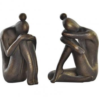 DKD Home Decor-Sujetalibros DKD Home Decor Cobre 11 x 8 x 15,5 cm Mujer Resina