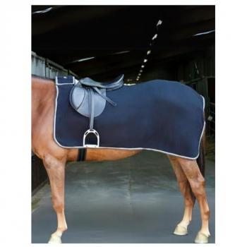 Manta de Ejercicio Polar Negro Riding World para Caballos, 140 cm, Cubreriñón Polar