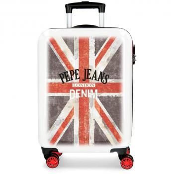 Pepe Jeans World Maleta de cabina Multicolor 38x55x20 cms Rígida ABS Cierre combinación 34L 2,6Kgs 4 Ruedas dobles Equipaje de Mano