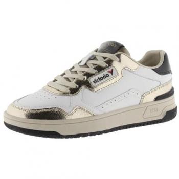 Victoria C80 Metallic Sneakers for Women in White/Gold/Black, Size 37