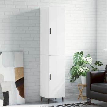 Aparador alto blanco brillo de madera contrachapada 34,5x34x180 cm