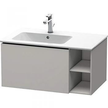 Mueble Bajo Lavabo Duravit L-Cube 82x48,1cm, 1 Cajón, Becken Izquierdo, Color Hormigón Gris Mate