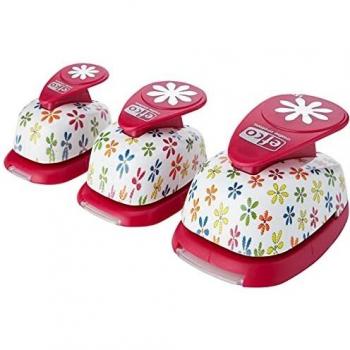 efco – Perforadora de diseño Daisy 3 Piezas Set, Rosa, 16 mm, 25 mm, 37 mm