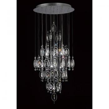 Lámpara colgante Solana 18 Bulbs cromo pulido y cristal, no compatible con LED/CFL