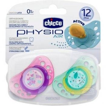 Chicco Physio Air - Chupete de caucho, 12 meses en adelante, 2 unidades, color rosa