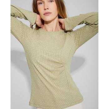 Naëlle - Camiseta de mujer de punto canalé de manga larga