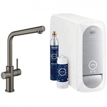 Grohe Blue Home L-spout Starter Kit 31454 Mezclador Monomando de Fregadero con función de Filtro, con