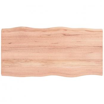 vidaXL Table Top Light Brown 100x50x(2-6)cm Treated Solid Wood Live Edge
