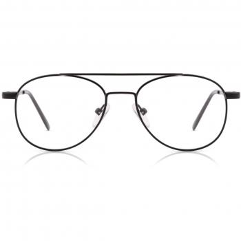 Pilot Full Rim Metal Kids' Prescription Glasses - Black, Size 44, Blue Light Block Available, Free Lenses - SmartBuy Kids