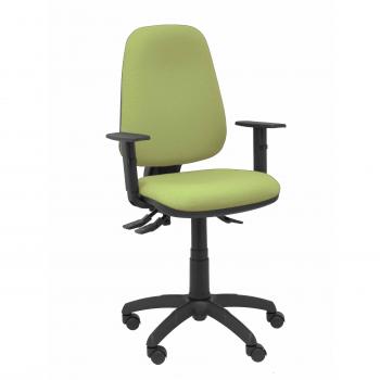 Silla de Oficina PIQUERAS Y CRESPO Sierra S Bali Verde Oliva con Brazos Regulables y Base de Poliamida Negra