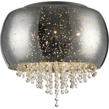 Plafón de diseño Luna Chrome 3 bombillas 23cm, cromo y cristal