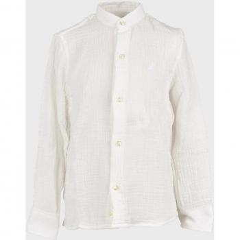 Camisa de niño lisa de manga larga - color crudo