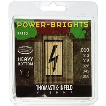Thomastik Strings for Electric Guitar Power Brights Series Heavy Bottom Set RP110 Medium Light .010-.050w