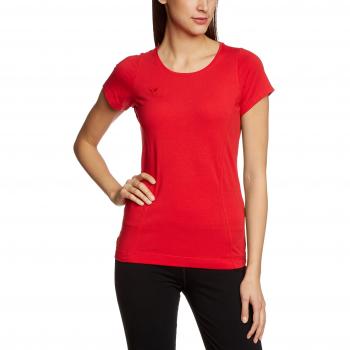 erima Uni T - Camiseta de running para mujer, tamaño 34 UK, color rojo