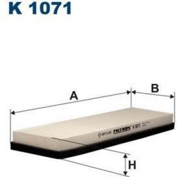 Filtro de habitáculo FILTRON K1071, tipo: filtro de aire para el compartimento del pasajero, características: diseñado para eliminar partículas y contaminantes del aire que ingresa al interior del vehículo, compatible con diversas marcas y modelos de