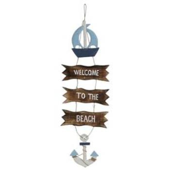Decoración Colgante Home ESPRIT Azul Natural 25 x 2 x 74 cm