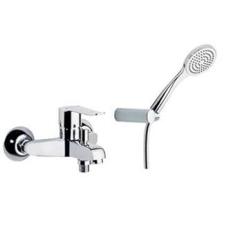 Conjunto Grifo Baño-Ducha Monomando Cromado Ypsilon Plus con Sistema C2 de Ahorro de Agua y Accesorios