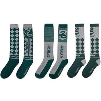 Calcetines altos Slytherin (Juego de 3) - Talla única 35 a 45 - Licencia oficial
