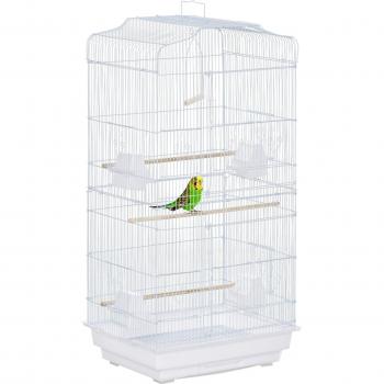 PawHut Jaula para Pájaros 46,5x35,5x92 cm - Blanco