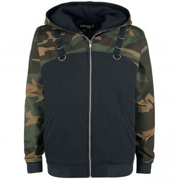 Gothicana by EMP Mask of Sanity Sudadera Capucha con Cremallera Negro/Camuflaje L