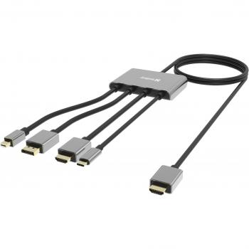 Adaptador Hub de Video Todo-en-Uno Sandberg - HDMI, DisplayPort, Mini DisplayPort y USB-C - 2.3 m - Soporte 4K 60 Hz